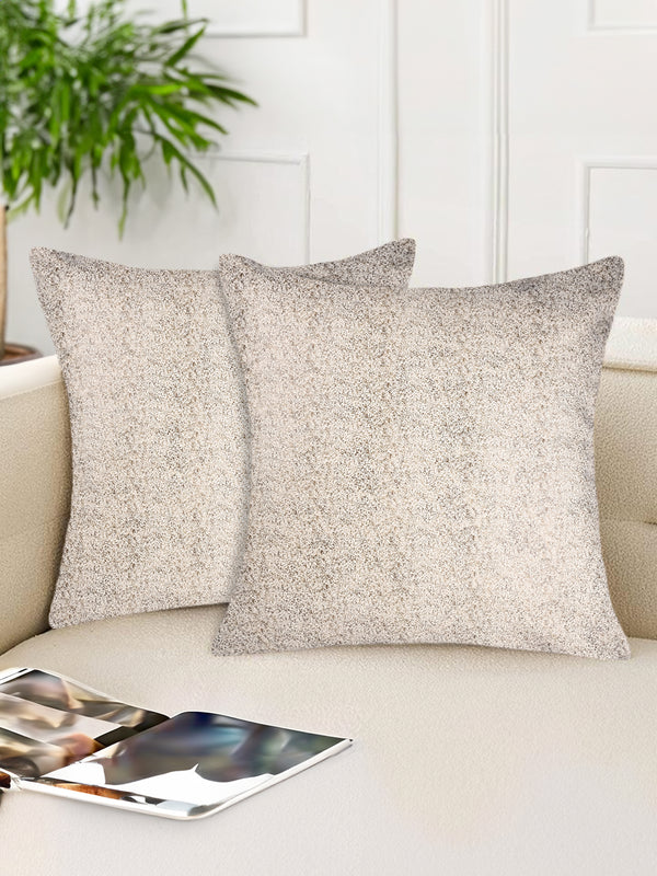 Tesmare Premium Velvet Square Cushion Covers For Couch, Sofa, Beige, 24x24 Inches