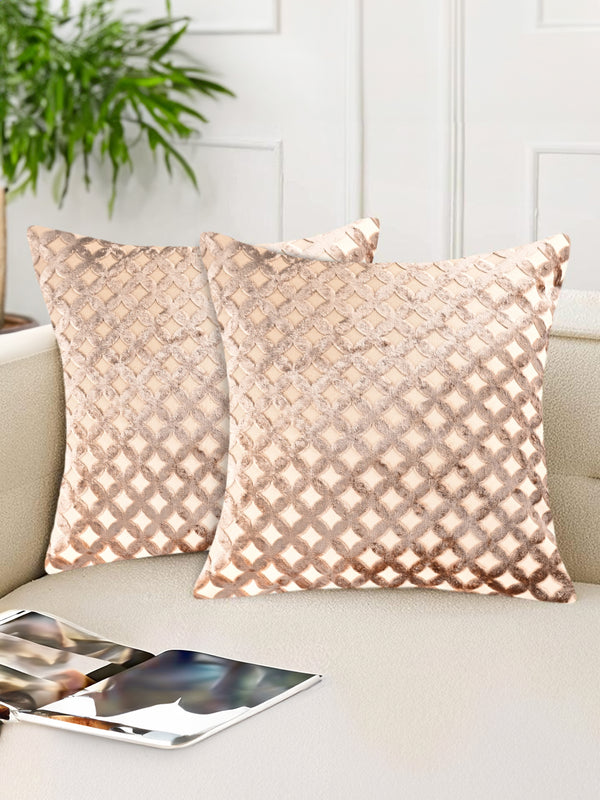 Tesmare Premium Velvet Decorative Throw Pillow Covers For Sofa, Cream