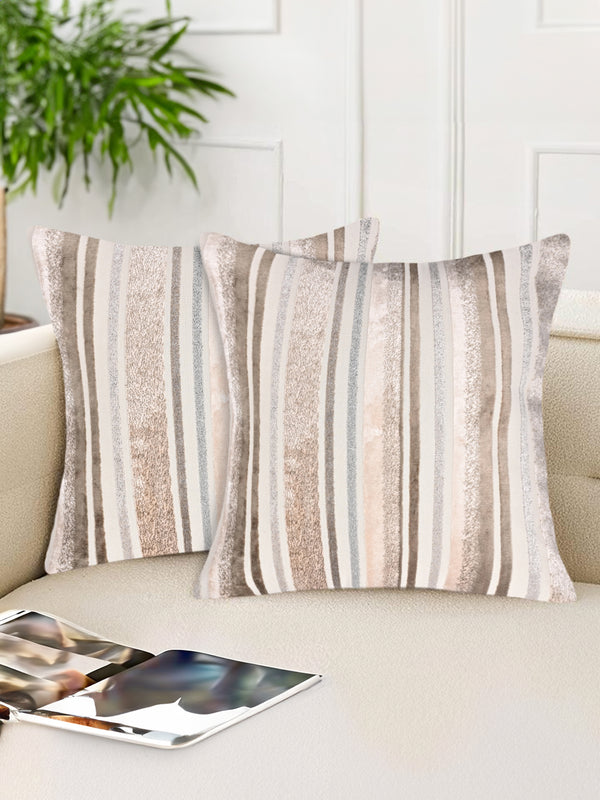 Tesmare Premium Velvet Square Cushion Covers For Couch, Off White