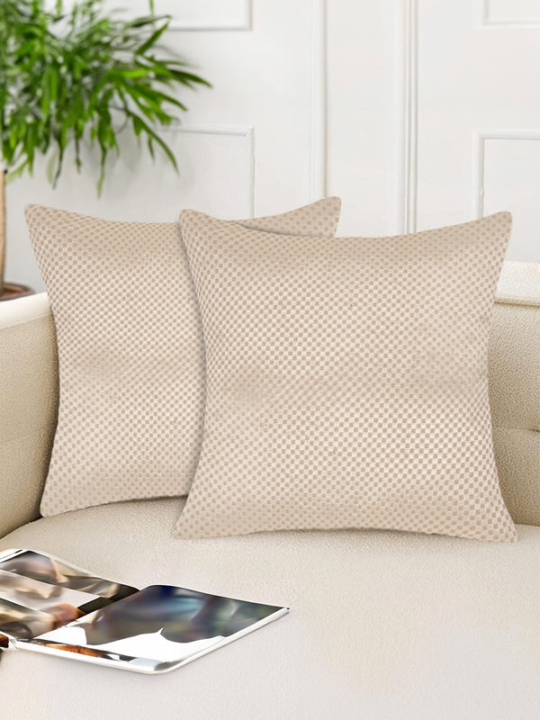 Tesmare Geometric Design Velvet Decorative Throw Pillow Covers, Golden Beige