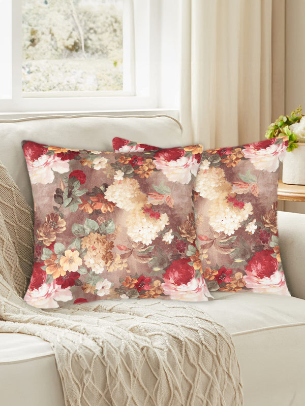 Tesmare HD Printed Decorative Sofa Throw Pillow Cover, Brown/Multicolor