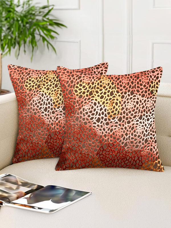 Tesmare Premium Velvet Square Decorative Throw Pillow Covers For Couch, Orange