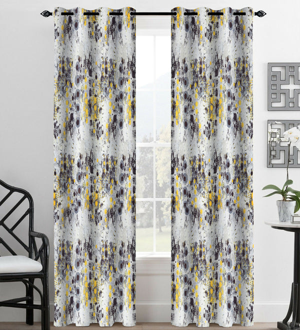 Tesmare Abstract Pattern Off White Cotton Blend Curtains Drapes For Bedroom, 1 Pc
