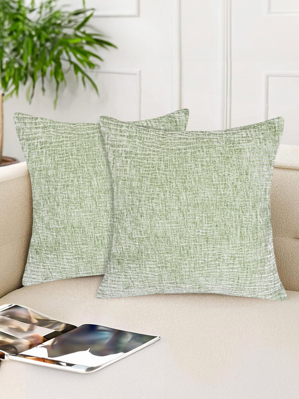 Tesmare Premium Chenille Decorative Throw Pillow Covers For Sofa, Light Green