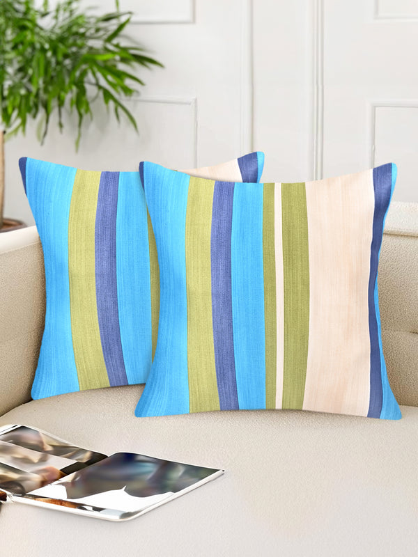 Tesmare Premium Satin Square Decorative Throw Pillow Covers, Blue Beige Grey