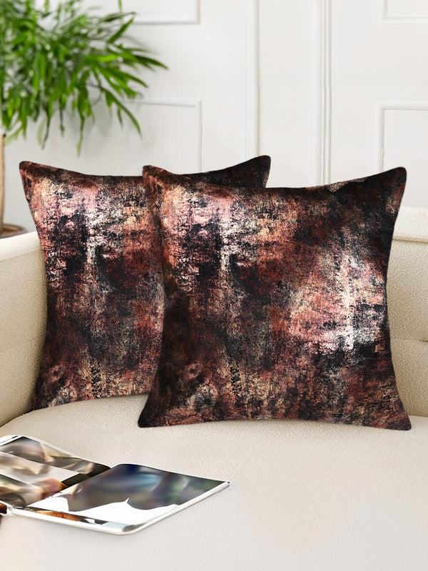 Tesmare Premium Velvet Square Decorative Throw Pillow Covers, Dark Brown