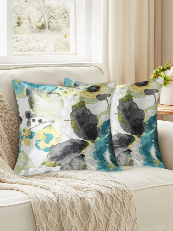 Tesmare Luxury Style Velvet Printed Sofa Throw Pillow Cover Multicolor