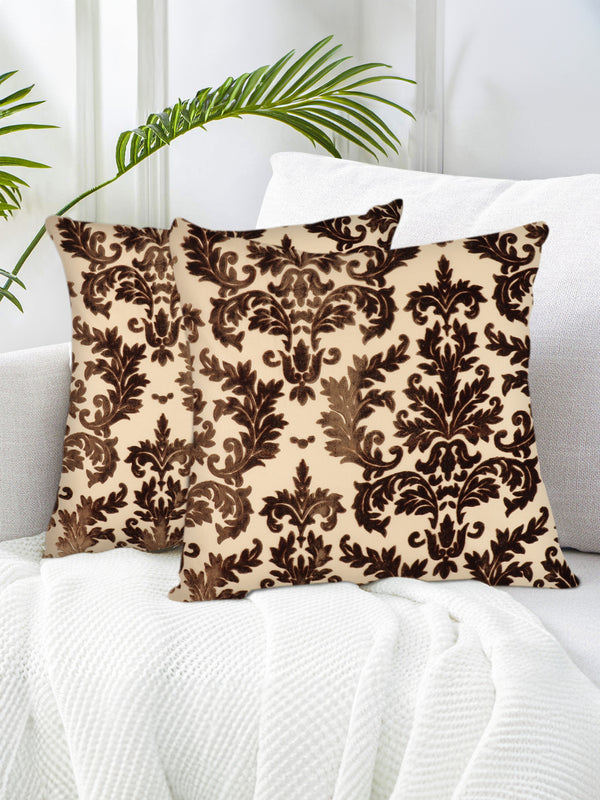 Tesmare Bohemian Design Throw Pillow Covers, Velvet, Beige-Brown