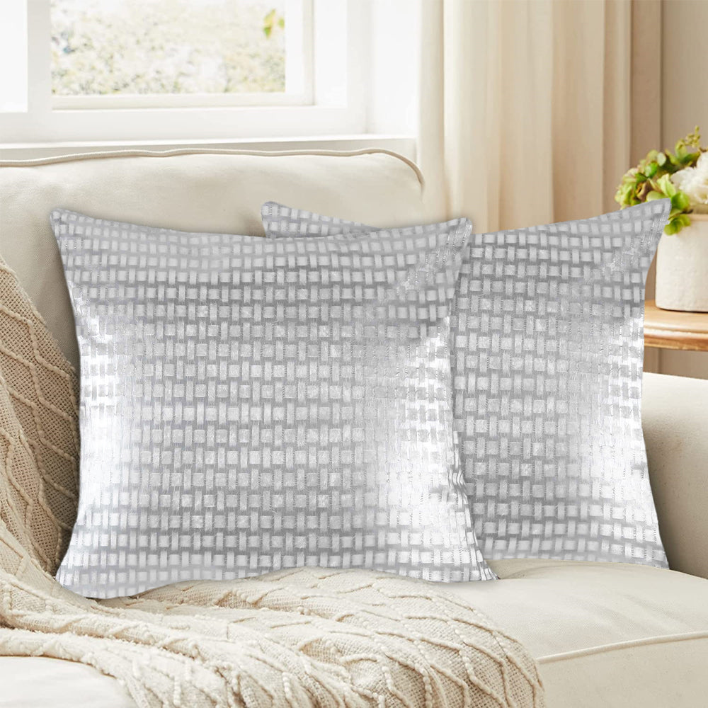 Tesmare Luxury Decorative Sofa Throw Pillow Cover for living room office, Silver