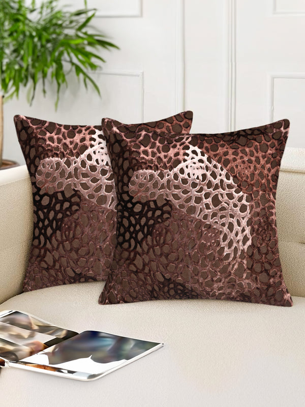 Tesmare Premium Velvet Square Decorative Throw Pillow Covers For Couch, Sofa, Brown