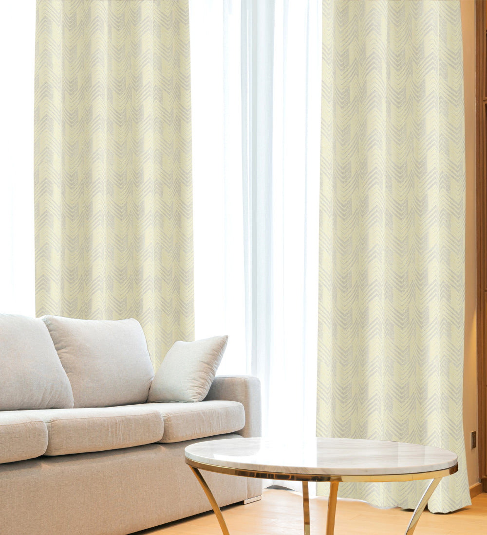 Tesmare Blackout Cream Curtains self design Jaquard Curtain 1 Panels