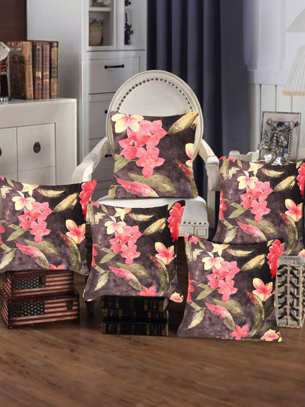 TESMARE Quality Rich Cushion Covers 16x16 Inch, Brown , 5 Pieces Tesmare