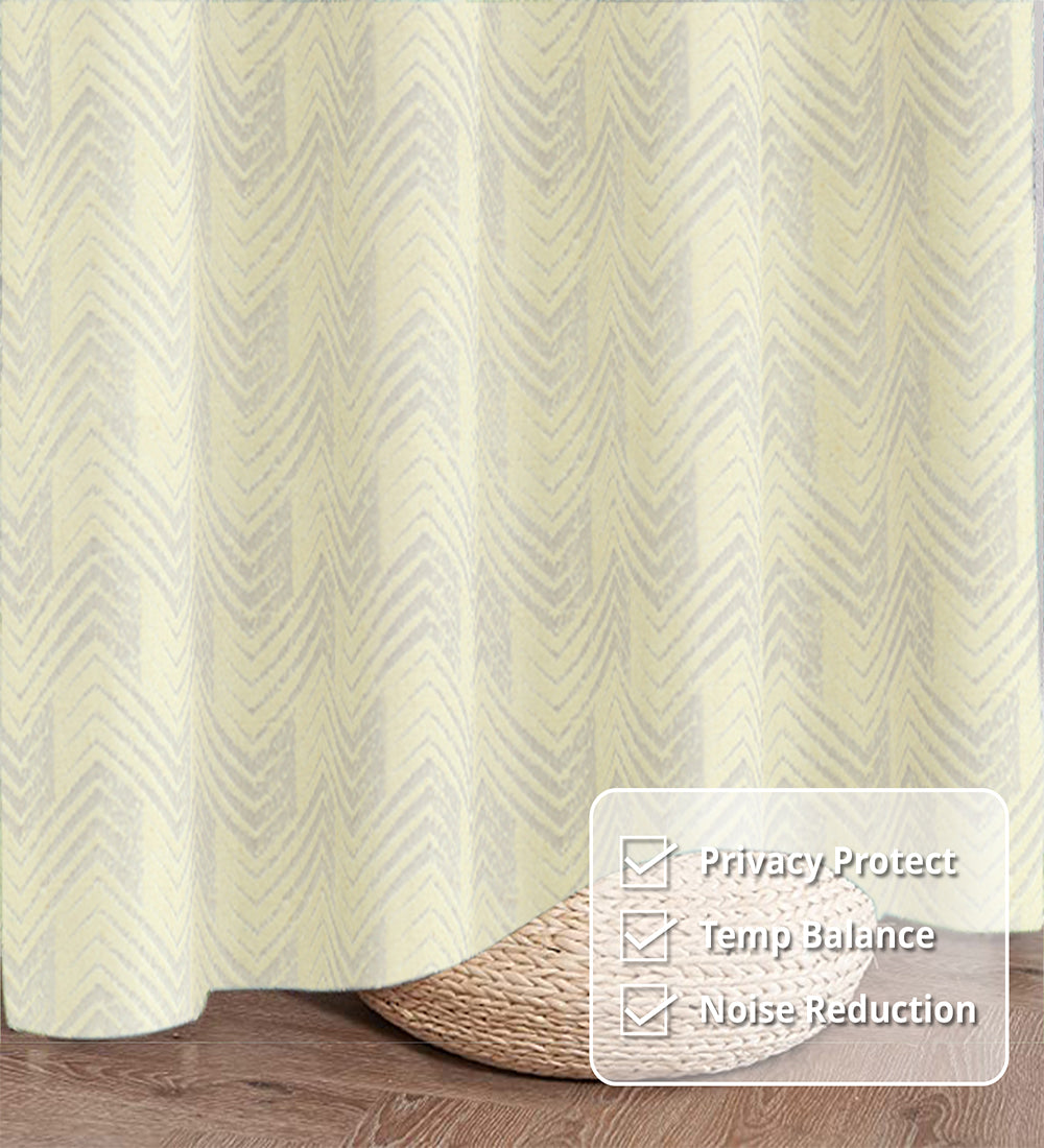 Tesmare Blackout Cream Curtains self design Jaquard Curtain 1 Panels