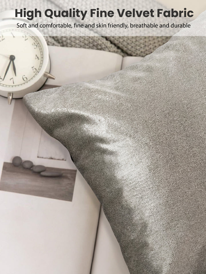 Tesmare Off-White Velvet Cushion Covers with Spray Foil Print – Luxe Accent Pillows Tesmare