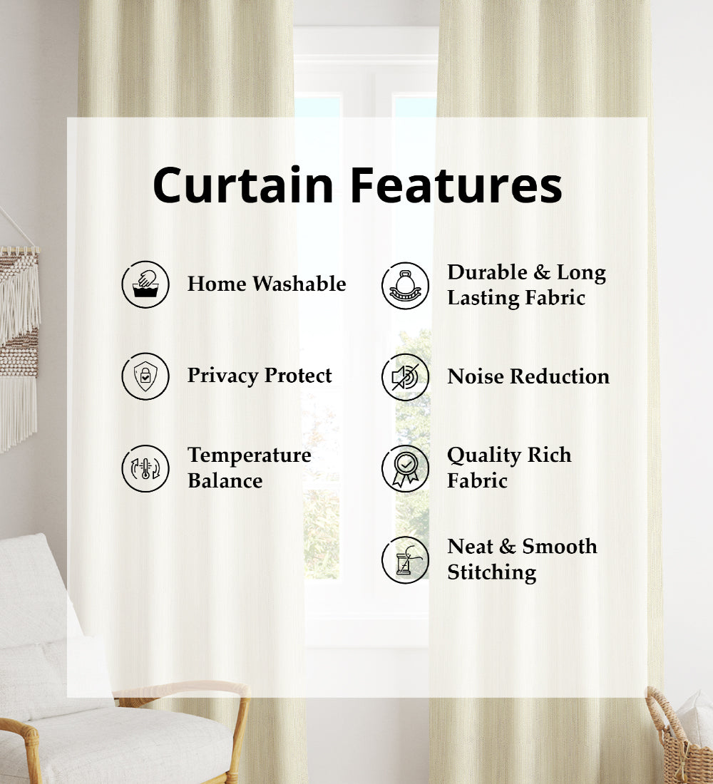 Tesmare Premium Silk Blend curtain for bedroom,Cream,1Panel
