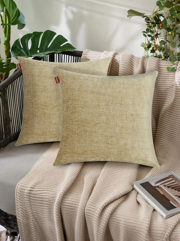 Tesmare Chenille Cushion Covers – Soft Decorative Pillow Cases in Olive Tesmare