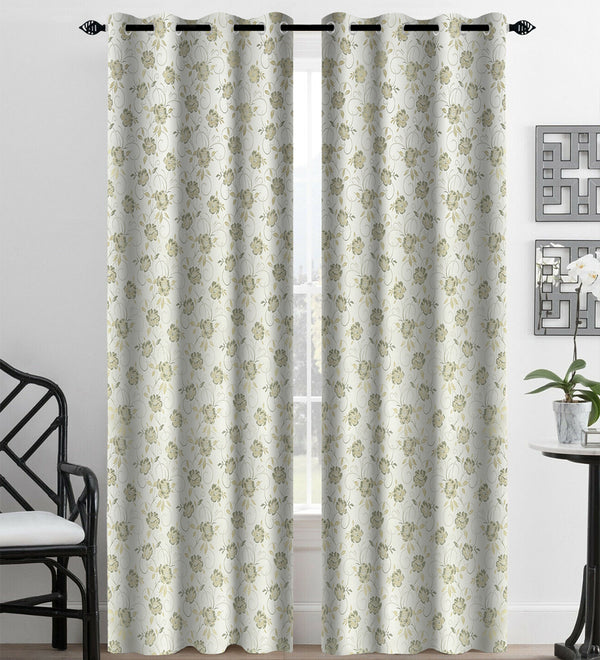 Tesmare Floral Pattern Light green faux silk door Curtains for Living Room, 1Pc