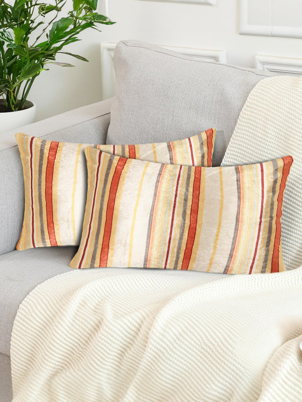 Tesmare Set Of 2 Stripe Decorative Throw Pillow Covers,Multicolor, 12 x 20 Inches