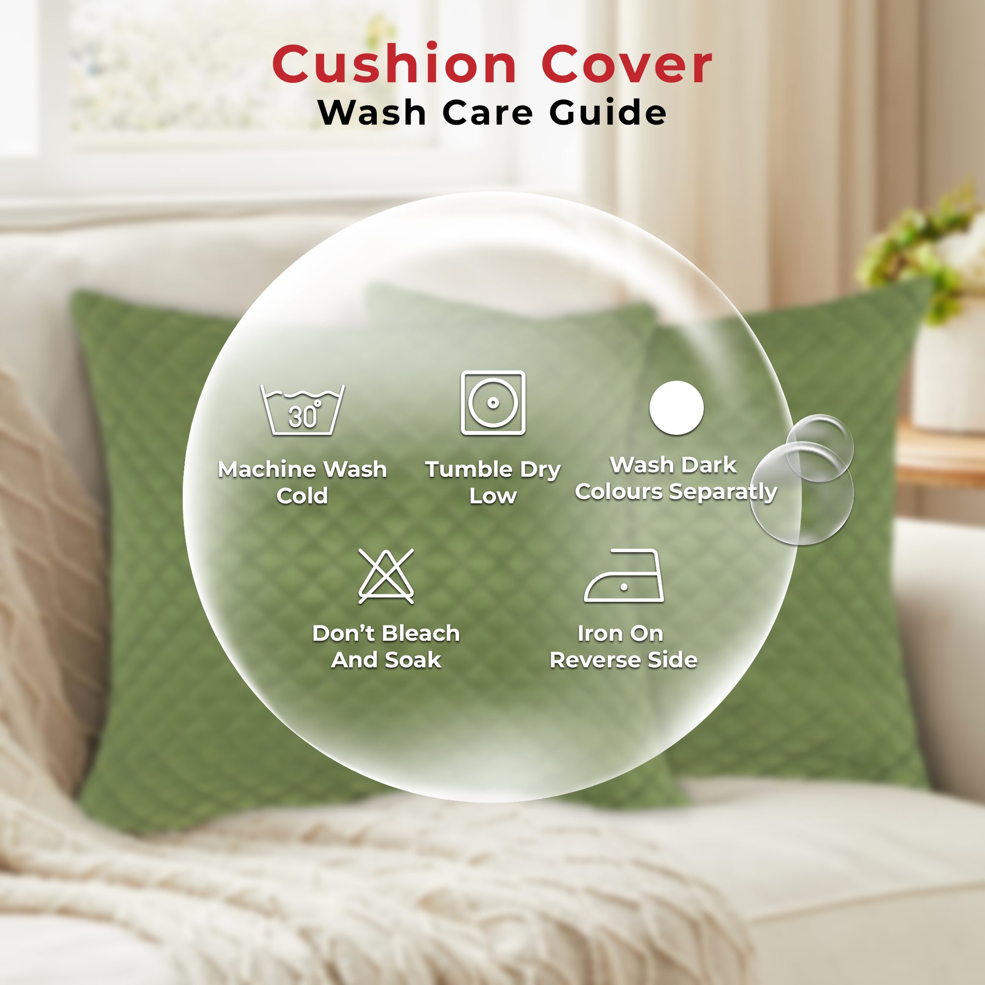 Tesmare Velvet Quilted Cushion Cover,Solid color Throw Pillow Case for Home Sofa, Pack of 2pcs,Green
