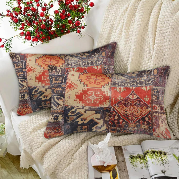 Tesmare Luxury Style Printed Sofa Throw Pillow Cover, Beige-Multicolor Tesmare