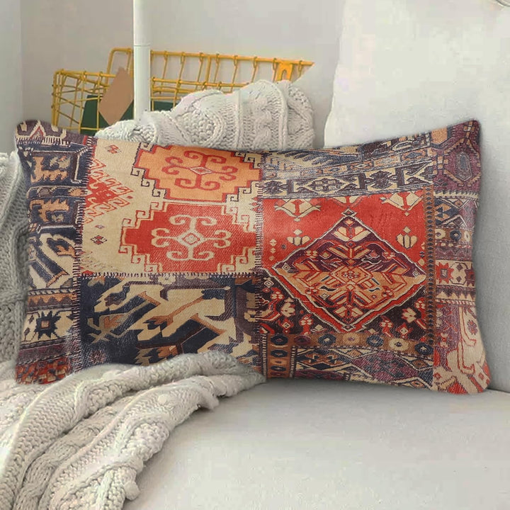 Tesmare Luxury Style Printed Sofa Throw Pillow Cover, Beige-Multicolor Tesmare