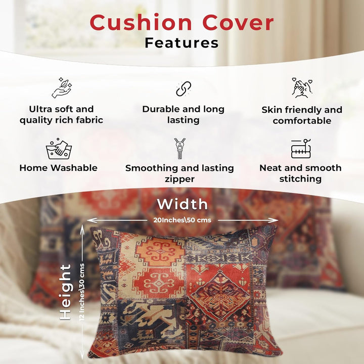 Tesmare Luxury Style Printed Sofa Throw Pillow Cover, Beige-Multicolor Tesmare