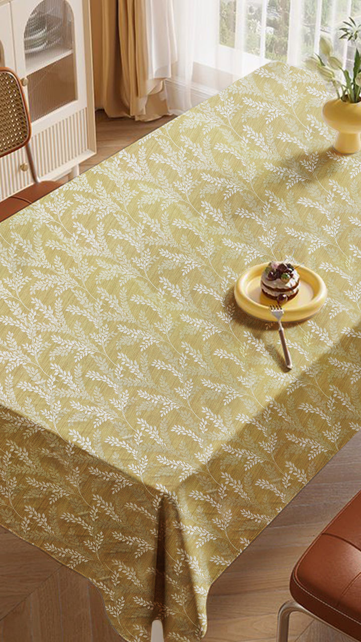 Tablecloth with floral pattern on a dining table