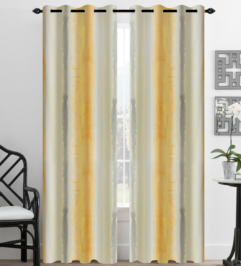Tesmare Ombre Pattern Beige Cotton Blend Curtains for Living Room,9ft,1Pc