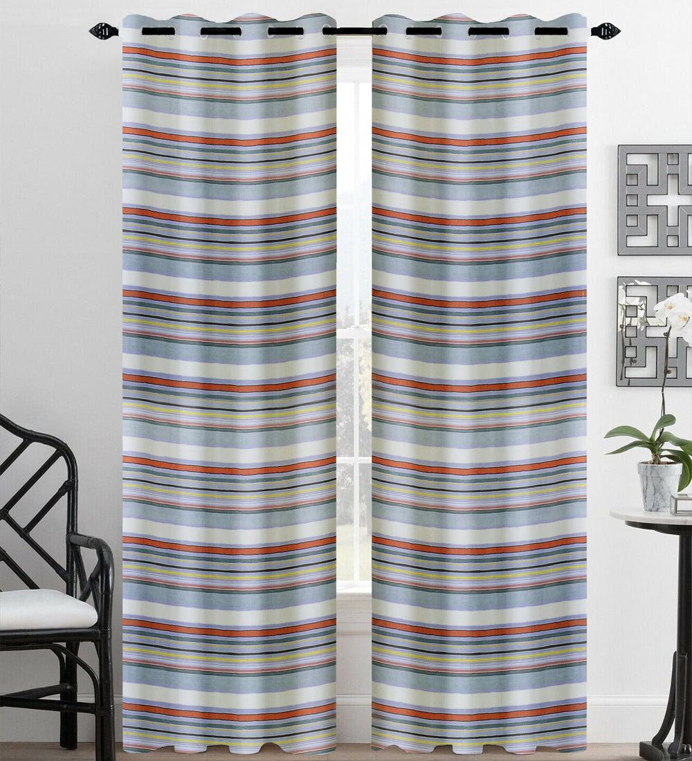 Tesmare Stripe Pattern grey satin Curtains door Curtains, 9ft, 1Pc
