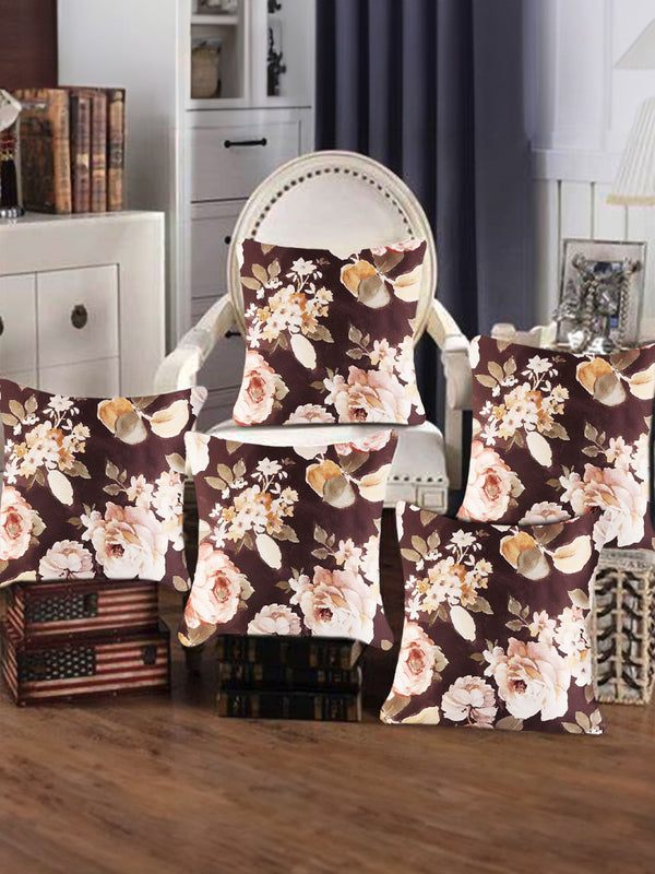 Buy Floral Cushions Cover - Pack of 5, 16 x 16 Inch