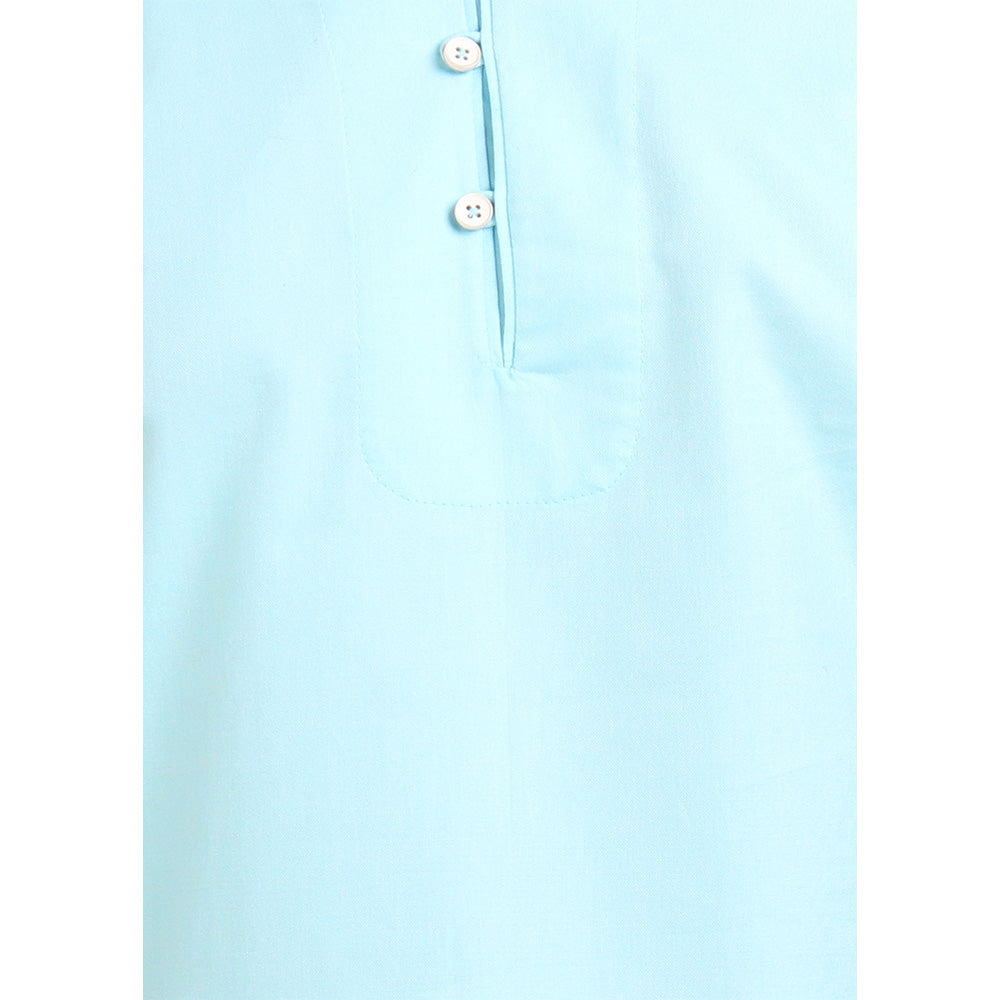 Stylish and Comfortable 100% Cotton Short Kurta for Men, Light Blue