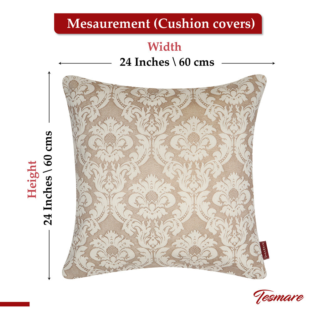 Tesmare Style Cushion Cover Decorative Cover Beige/Offwhite, Velvet