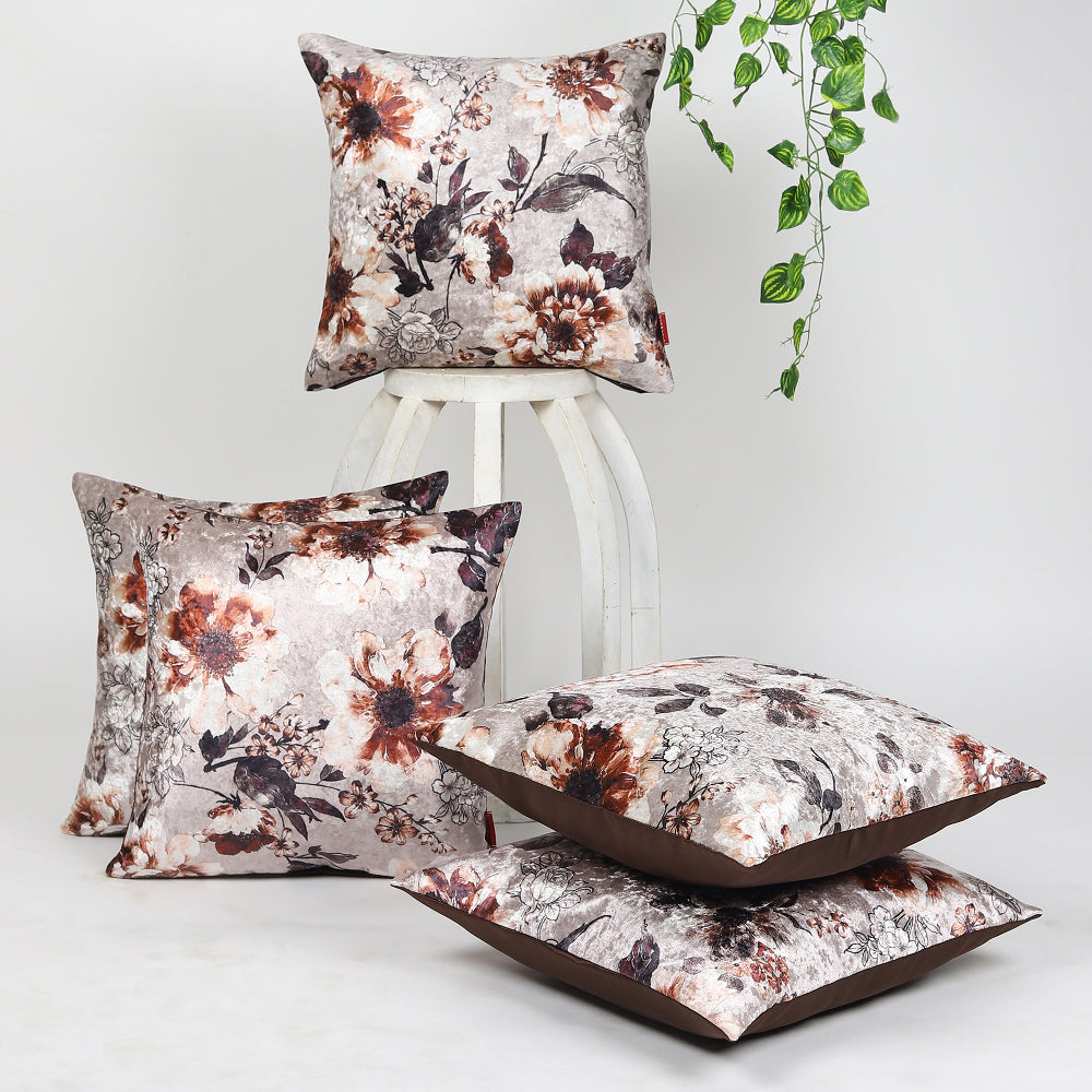 Tesmare Velvet cushion covers 16x16 Inch/40cms x 40 cms,Beige