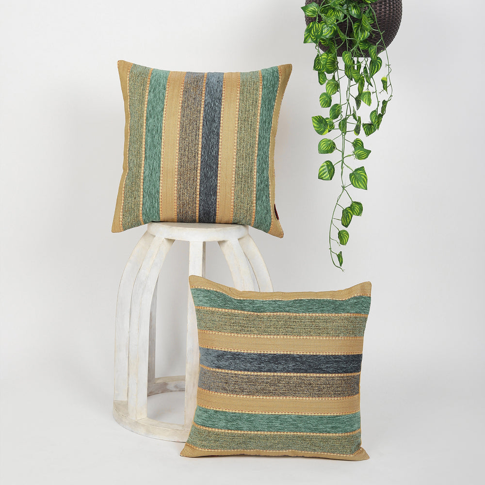 Tesmare Blue Jaquard Cushion Covers 24 x 24 Inch ,Turquoise, 2 Pieces