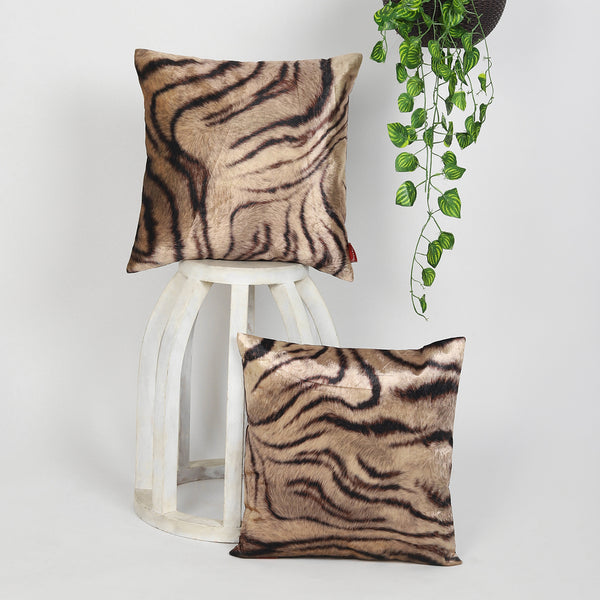 Buy Brown Velvet Cushion Covers 24 x 24 Inch ,Brown, 2 Pieces