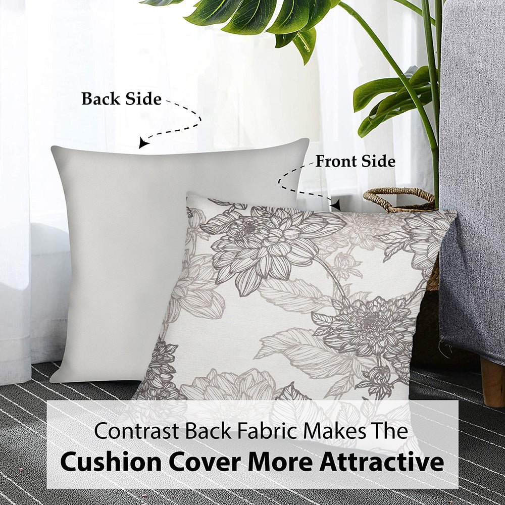 Tesmare Decorative Velvet Throw Pillow Cover Off white and Grey