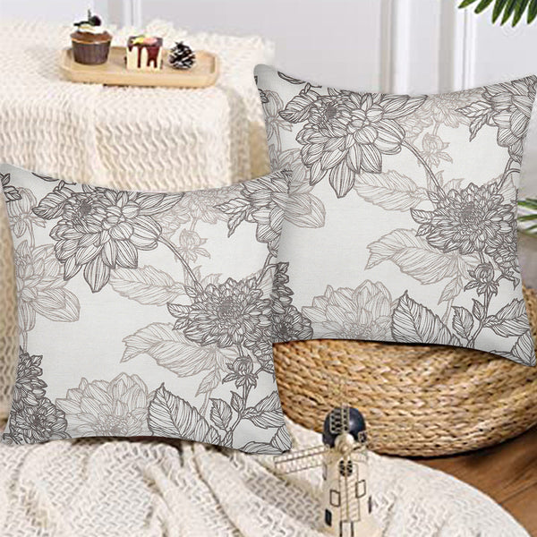 Decorative White And Grey Velvet Throw Pillow Cover Tesmare