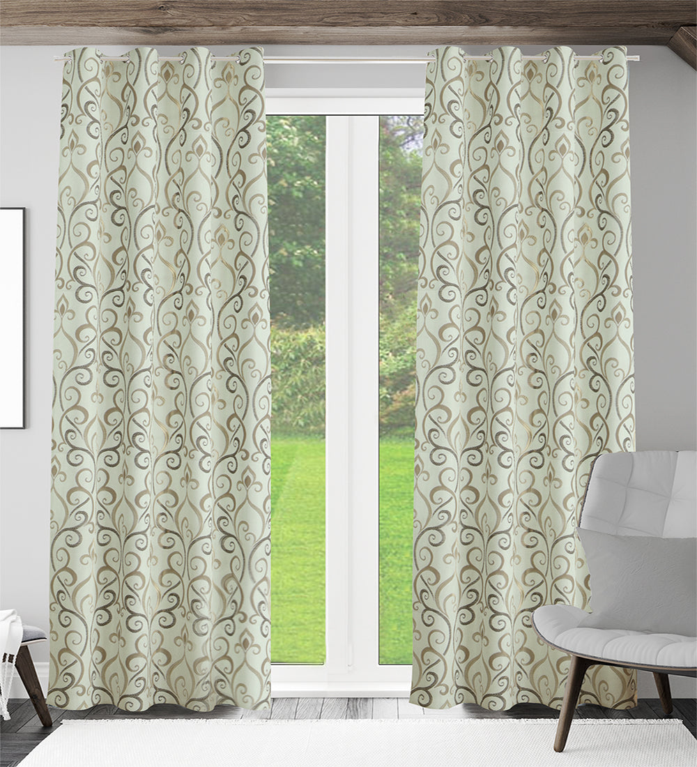 Tesmare Blackout Door Silk Blend Curtain for Livingroom,Brown