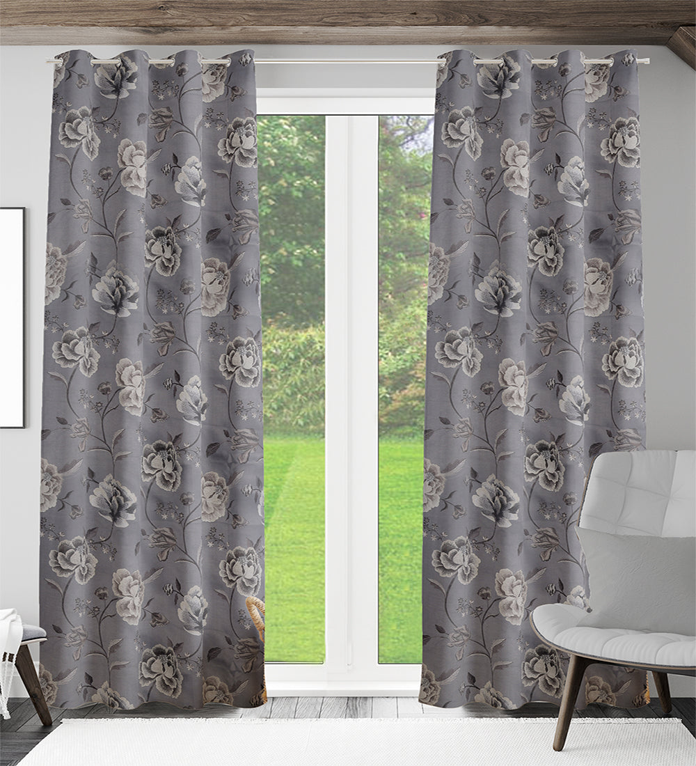 Tesmare Smooth Satin Weave Polyester Curtain for Long Door 9 ft