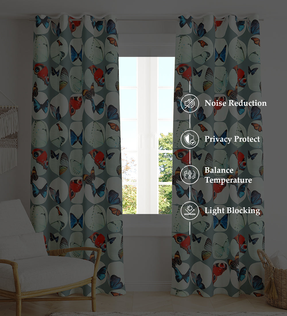 Tesmare Thermal Insulated Long Door Eyelet Polyester Curtain