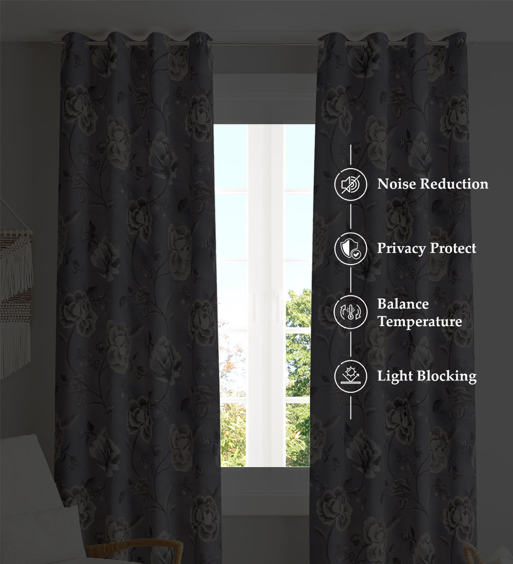Tesmare Smooth Satin Weave Polyester Curtain for Long Door 9 ft