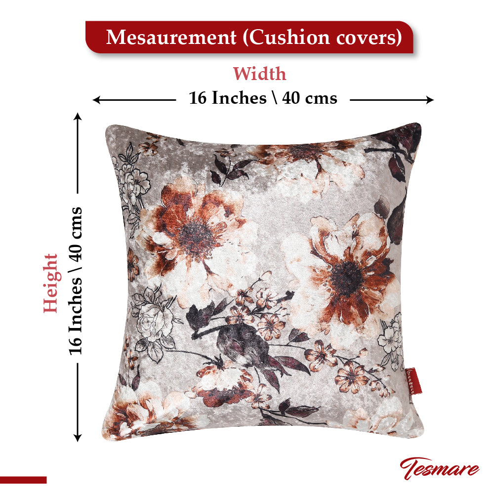 Tesmare Velvet cushion covers 16x16 Inch/40cms x 40 cms,Beige