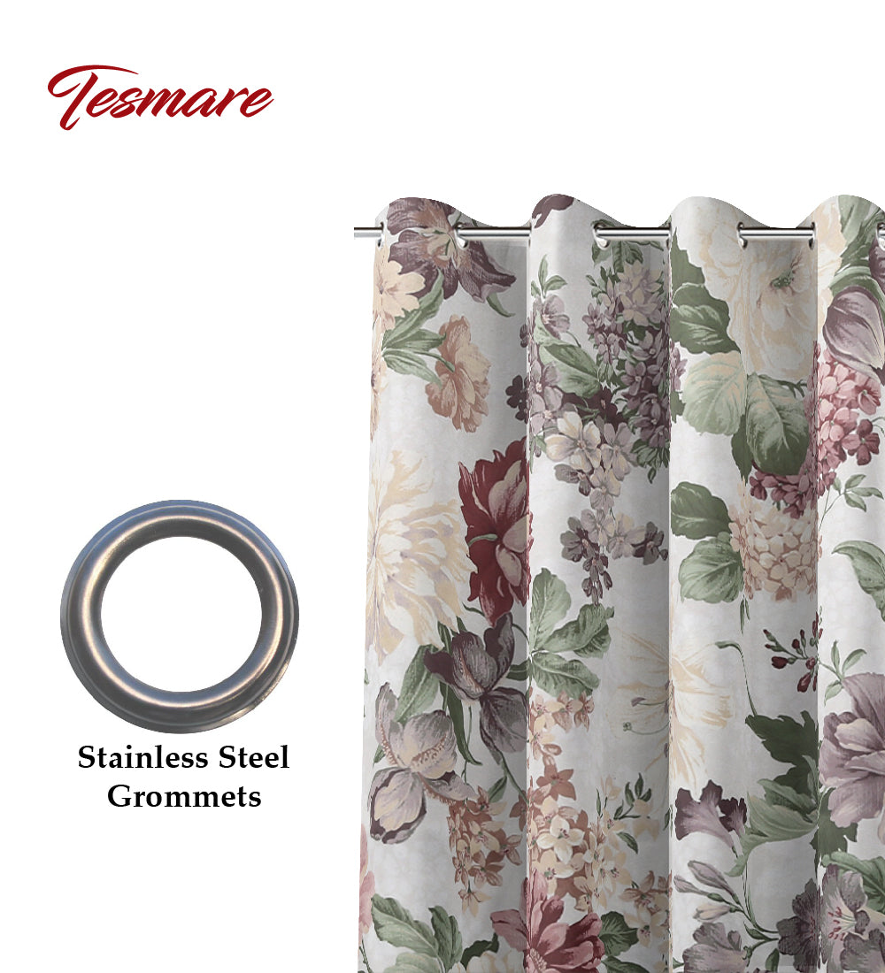 Tesmare Ultra Smooth Satin Weave Polyester Curtain for Long Door 9 ft