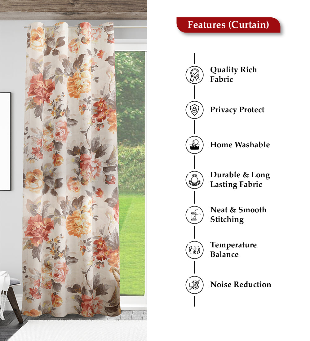 Tesmare Luxurious Satin Weave Polyester Curtain for Long Door 9 ft