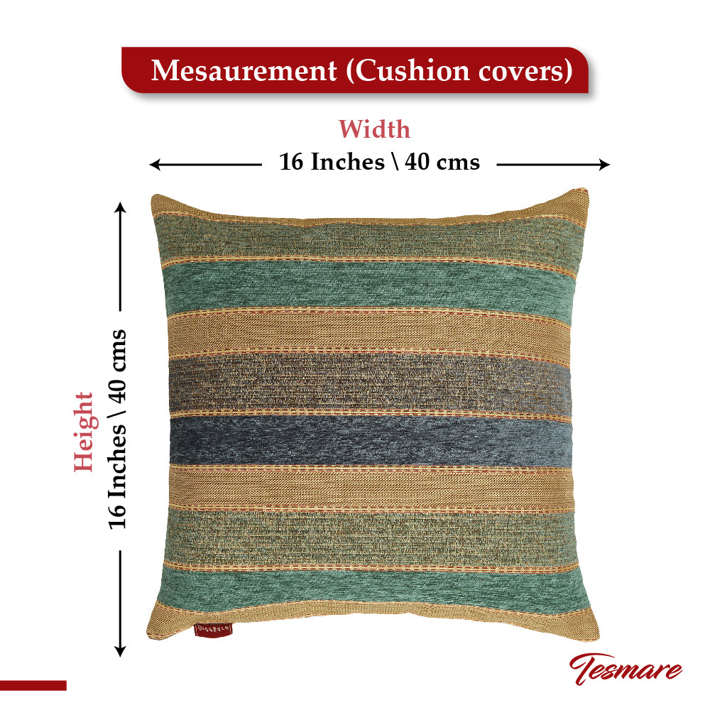 Tesmare Buy Blue Jaquard cushion covers16x16 Inch, 5 Pieces