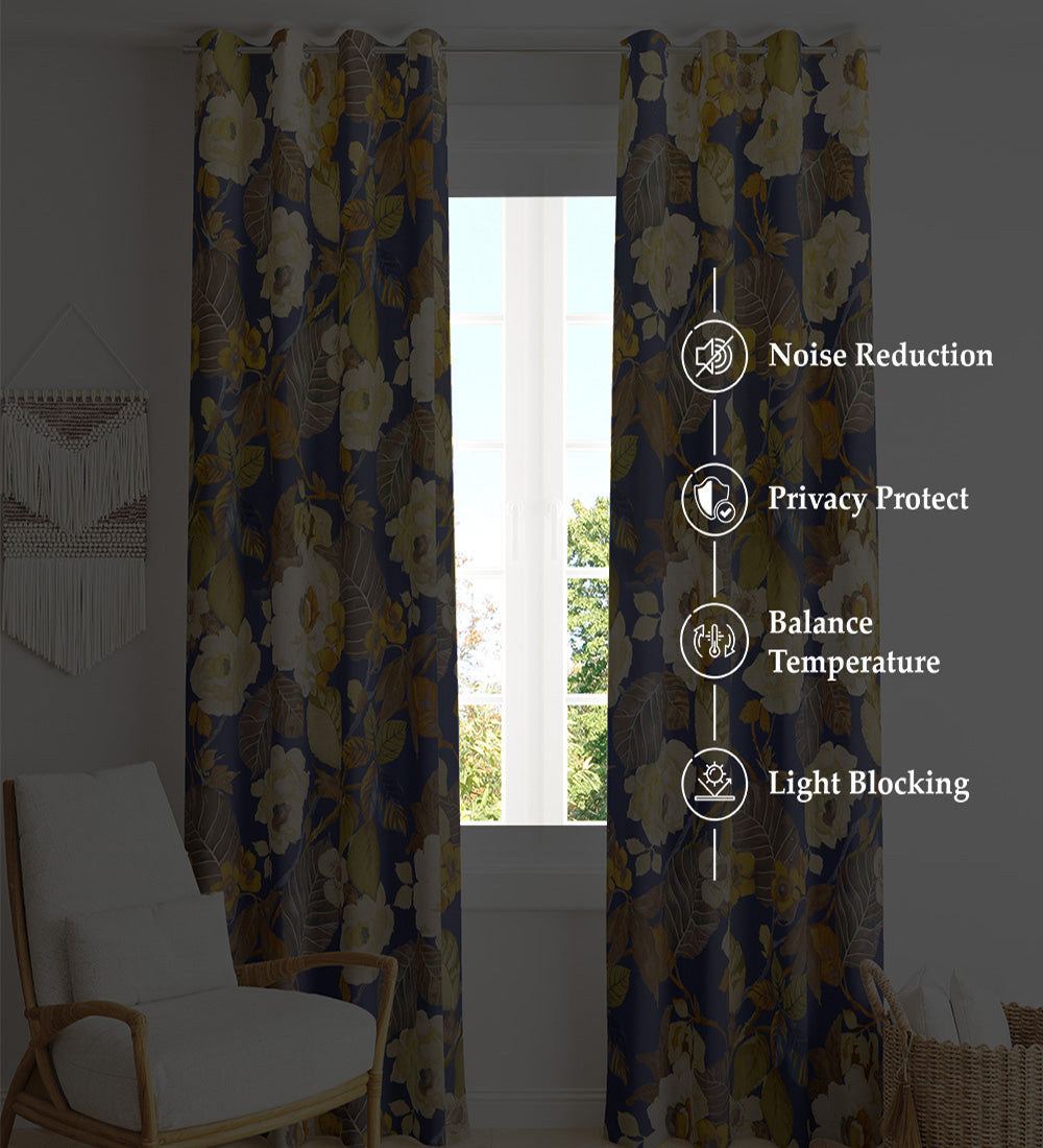 Tesmare Luxurious Curtain for Bedroom,Drawingroom, Blue,1 Piece