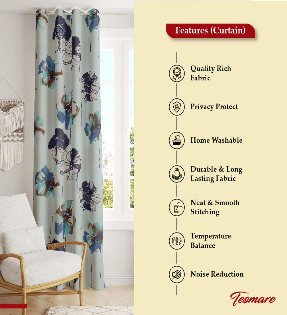 Tesmare Luxurious Curtain for Bedroom, Livingroom,Light Blue,1 Piece