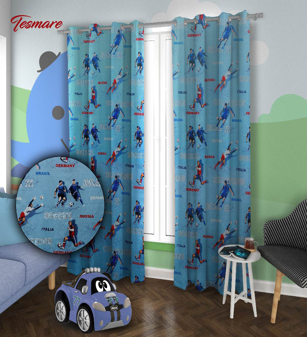 Tesmare Silky Smooth and Luxurious Parde for Kidsroom ,Blue ,1 Piece