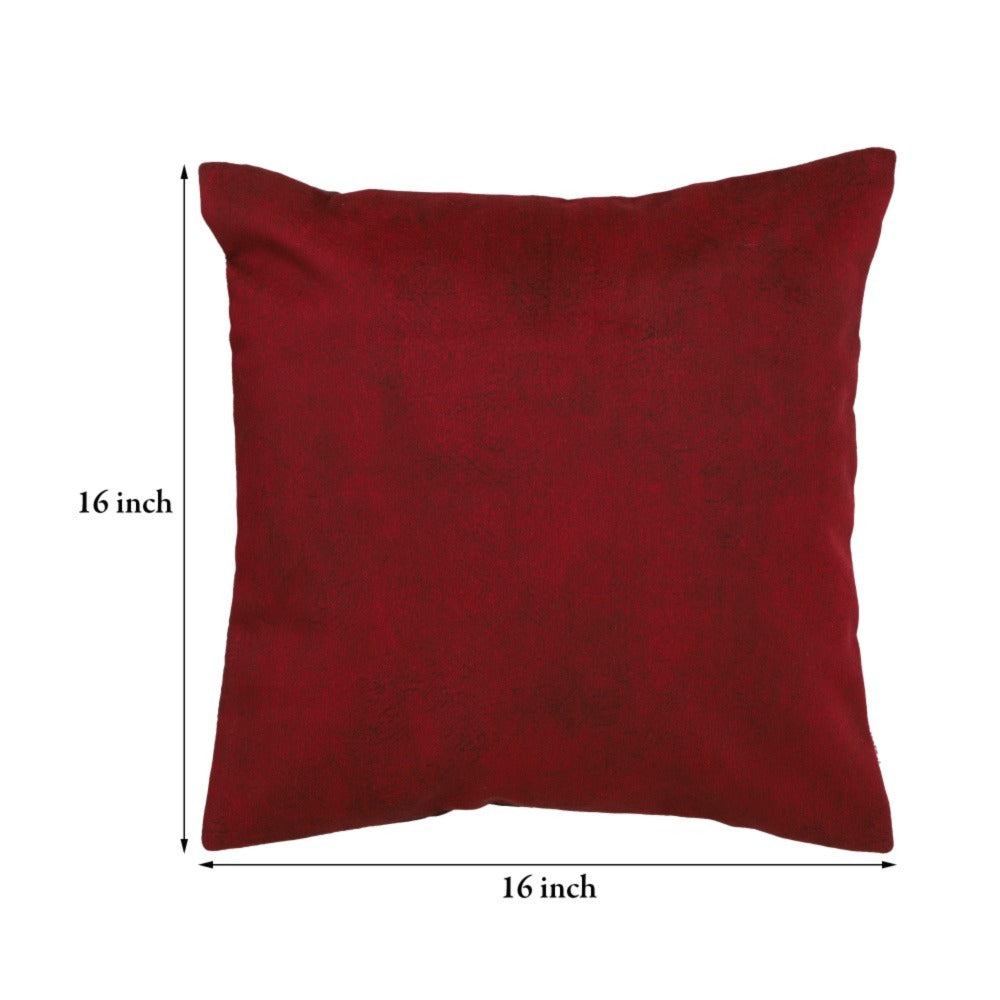 TESMARE Premium Velvet Cushion Cover, Maroon, 5 Pieces