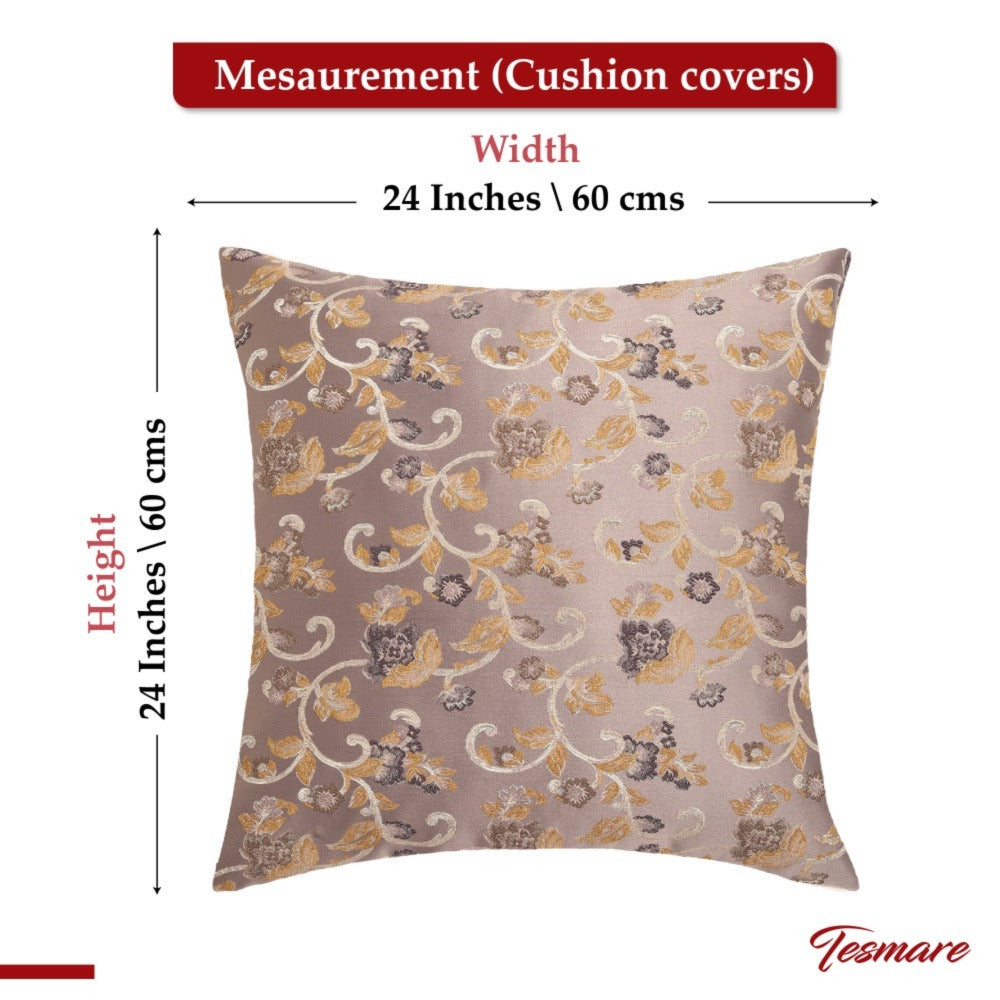 Tesmare Silky Smooth Cushion Covers 24 x 24 Inch,Brown, 2 Pieces